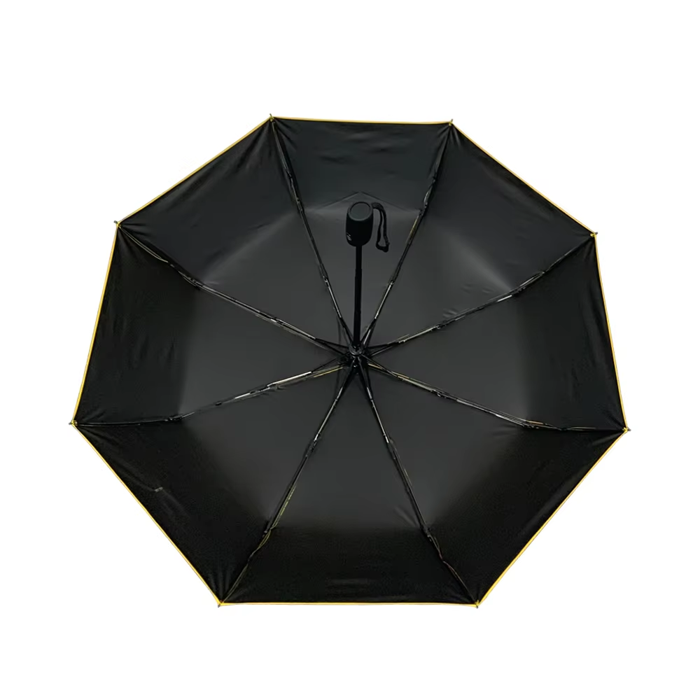 White UV umbrella with cat-themed protest slogans.